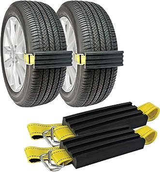 Photo 1 of  Tire Traction Device for Cars & Small SUVs, Set of 2 - Made in the USA, Anti Skid Emergency Tire Straps to Get Unstuck from Snow, Mud, & Sand - Snow Traction Mat or Tire Chain Alternative