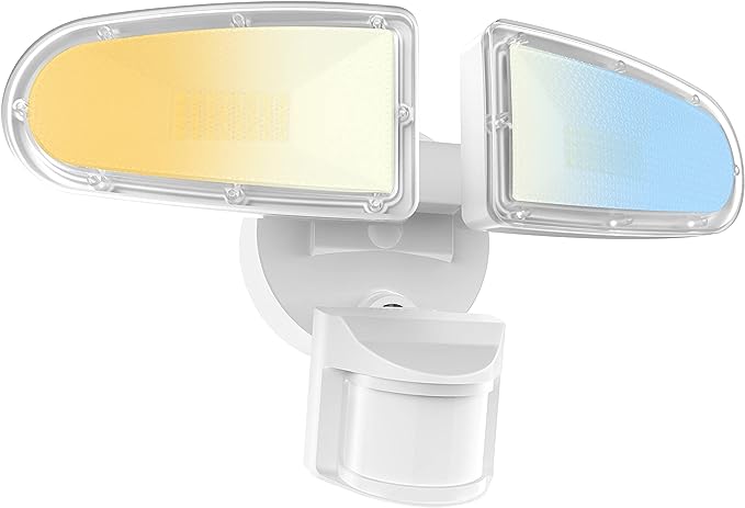 Photo 1 of JJC Dual Head LED Security Lights Outdoor with Motion Sensor, 3000K/4000K/5000K 3 Color Temperature Selectable, 32W, 3700LM, IP65 Waterproof, Exterior Flood Light for Garage, Yard (Not Solar Powered)
