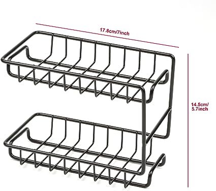 Photo 1 of UNIMORE Kitchen Sink Caddy Organizer, Double Layer Over Faucet Sponge Holder, Detachable Hanging Faucet Drain Rack for Scrubbers, Soap, Bathroom, Iron Stainless Steel