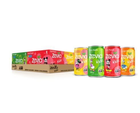 Photo 1 of Zevia Zero Sugar Kids, 4-Flavor Classic Variety, Sparkling Drink, 7.5 Fl Oz (Pack of 24) Expired 
