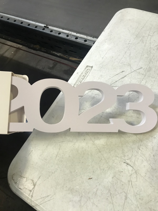 Photo 2 of 2023 Graduation Decorations 2023 Sign Letter Table Top 2023 Number Centerpieces for Graduate Photo Props 2023 Word Sign Table Decor for New Year Holiday Wedding Birthday - White