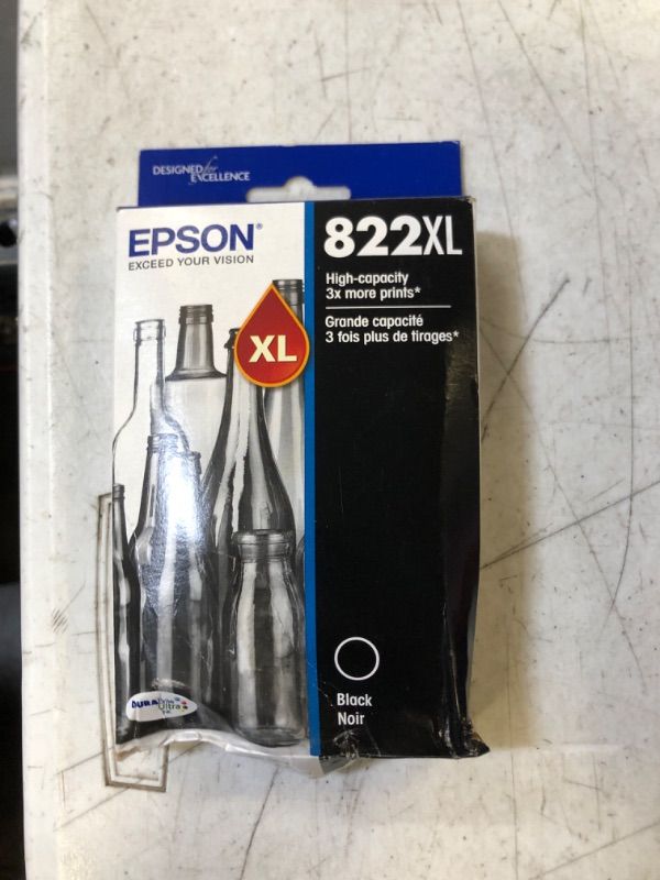 Photo 2 of EPSON T822 DURABrite Ultra Ink High Capacity Black Cartridge (T822XL120-S) for select Epson WorkForce Pro Printers NEW - DAMAGED BOX