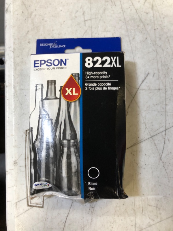 Photo 2 of EPSON T822 DURABrite Ultra Ink High Capacity Black Cartridge (T822XL120-S) for select Epson WorkForce Pro Printers NEW - BOX DAMAGED