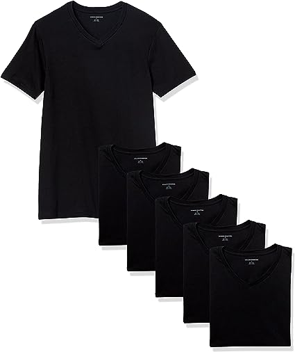 Photo 1 of Amazon Essentials Men's V-Neck Undershirt, Pack of 6 MEDIUM
