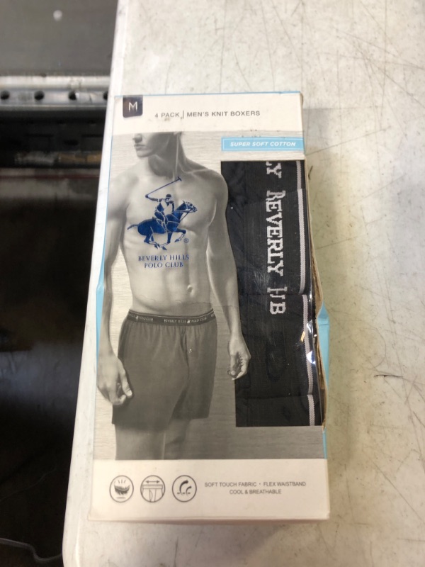 Photo 1 of Beverly Hills Polo Club Mens MEDIUM Knit Boxers Underwear Cool & Breathable 4-Pack
