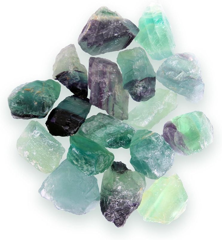 Photo 1 of 1.1lb Bulk Raw Fluorite Stone Rough Crystal-Natural Raw Stones Crystal for Tumbling, Cabbing, Fountain Rocks, Decoration,Polishing, Wire Wrapping, Wicca & Reiki Crystal Healing
