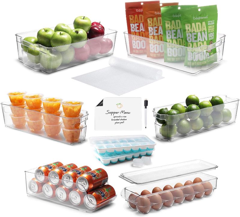 Photo 1 of Etienne Alair Organizer-14 Stackable Freezer Clear Refrigerator Organizer - Acrylic Fridge Bins, 14 Piece Set
