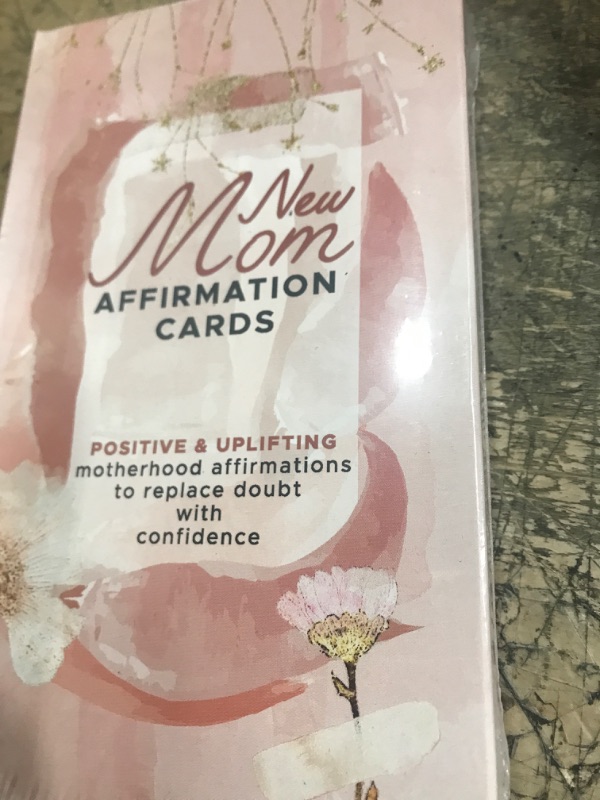 Photo 2 of Hat Acrobat New Mom Affirmation Cards - 40 Uplifting Pregnancy Affirmation Cards and Wooden Card Holder for Giving Practical Postpartum Essentials or New Mom Gift (Affirmations)