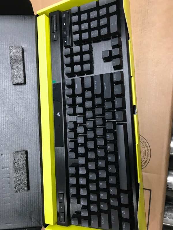 Photo 1 of Corsair K70 RGB PRO Wired Mechanical Gaming Keyboard (CHERRY MX RGB Blue Switches: Tactile and Clicky, 8,000Hz Hyper-Polling, PBT DOUBLE-SHOT PRO Keycaps, Soft-Touch Palm Rest) QWERTY, NA - Black

