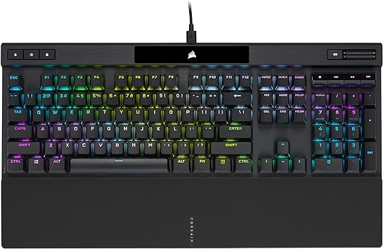 Photo 1 of Corsair K70 RGB PRO Wired Mechanical Gaming Keyboard (CHERRY MX RGB Blue Switches: Tactile and Clicky, 8,000Hz Hyper-Polling, PBT DOUBLE-SHOT PRO Keycaps, Soft-Touch Palm Rest) QWERTY, NA - Black
