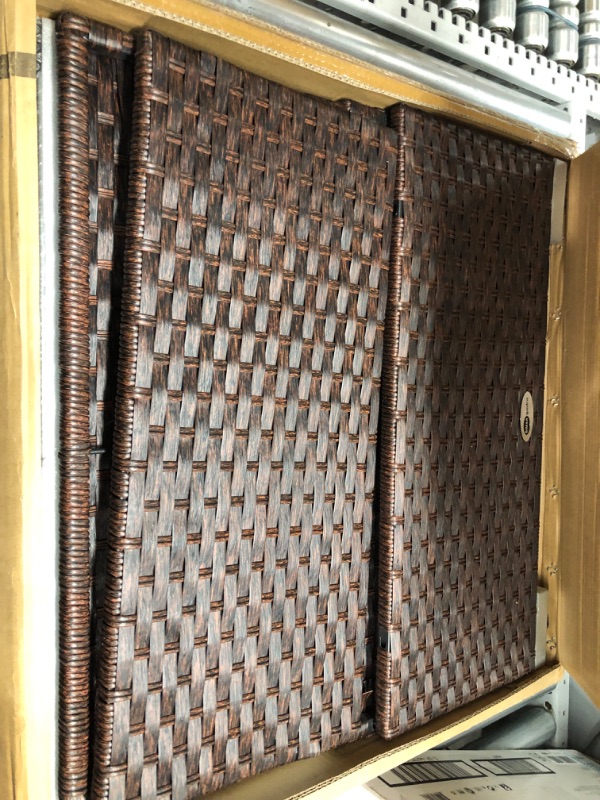 Photo 1 of Outdoor Coffee Table for Patio Table Wicker Patio Coffee Table Lawn Garden Rattan Small Coffee Table with Glass Top All-Weather, 25.2in Mixed Brown Mix Brown 25.2in