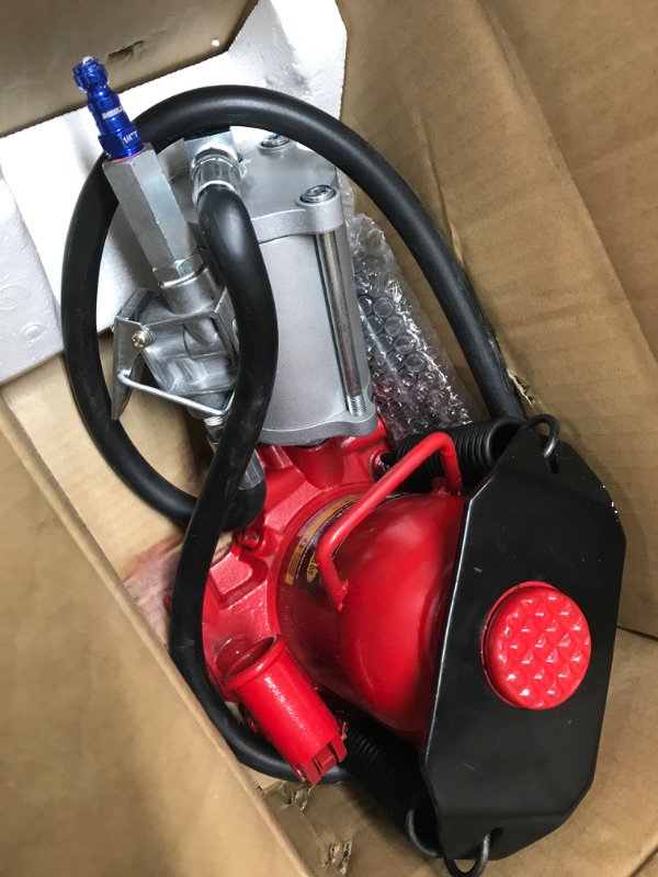 Photo 2 of BIG RED TQ20006D Torin Welded Low Profile Pneumatic Air Hydraulic Car Bottle Jack for Auto Repair and House Lift, Capacity: 20 Ton (40,000 LBs), Red