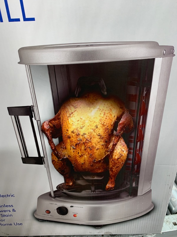 Photo 2 of 19"Gas Grill Chicken Shawarma Gyro Meat Tacos Pastor Machine Vertical Rotisserie Broiler Rotating Spinning Kebab Machine Countertop BBQ Roaster Burner Propane for Home Commercial Turkish Pig Hog Lamb Style 2: Gas propane barbecue