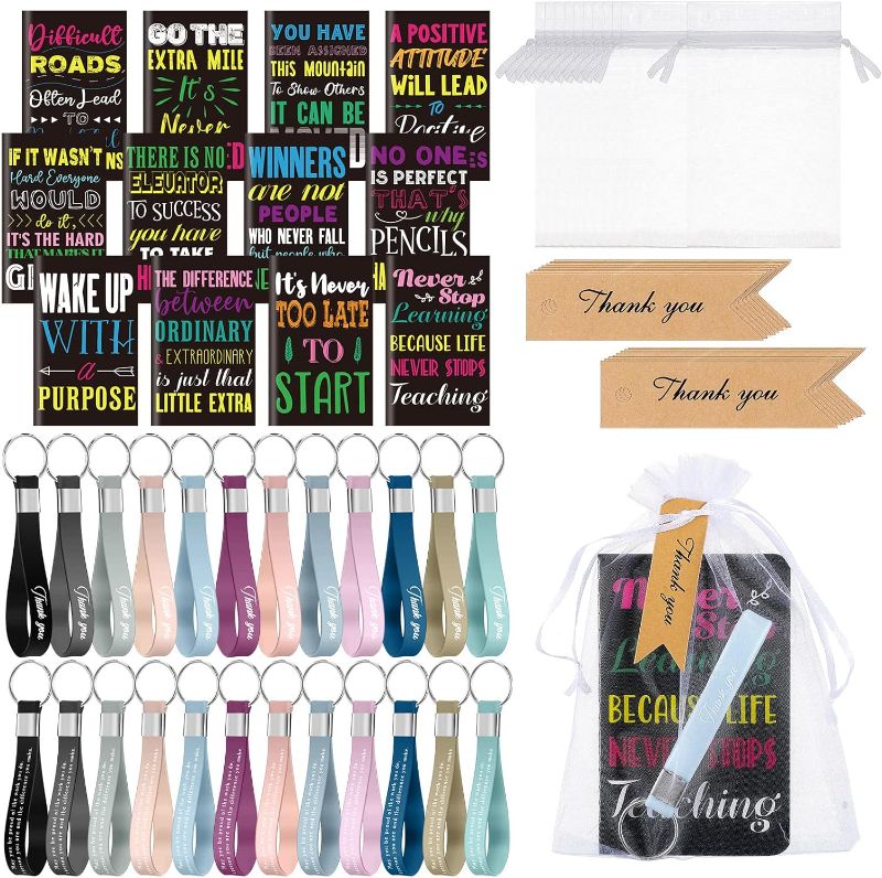 Photo 1 of Glenmal 24 Pcs Appreciation Gifts Set Including Inspirational Gifts Notepads 32 Pages Motivational Pocket Notebooks Silicone Motivational Key Chains Inspirational Quote Key Chains for School Office