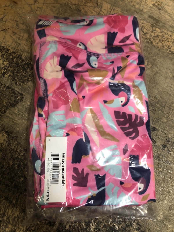 Photo 2 of Amazon Essentials Girls and Toddlers' Full-Length Active Leggings, Multipacks 2 Pink Toucan Medium