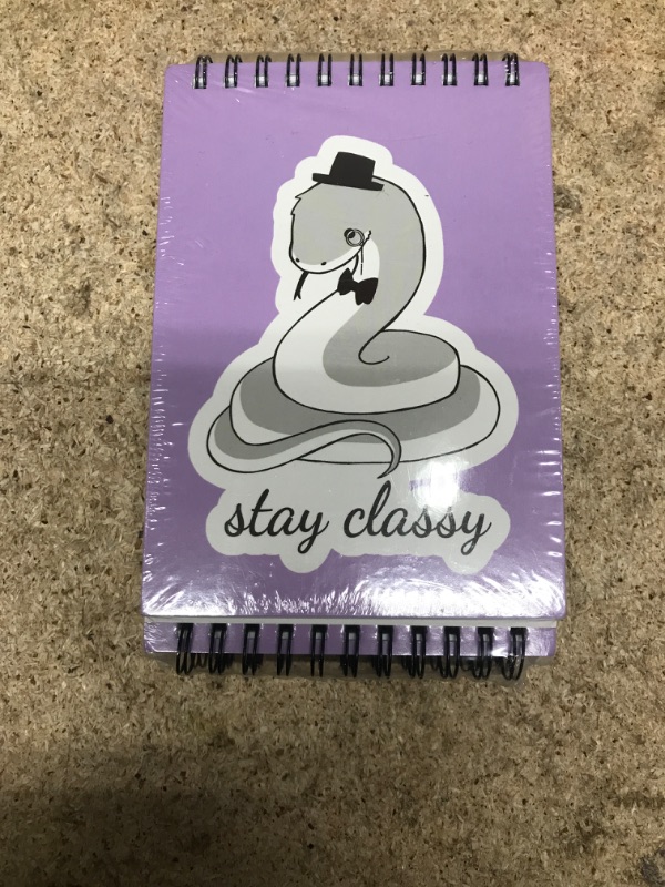 Photo 1 of TWWannabe “Stay Classy”- 4 Pack Animal Spiral A6 Lined Notebook, Hard Cover, Pastel Colors, 100 Pages (Purple)