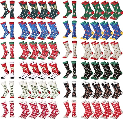 Photo 1 of HIBOOM 60 PAIRS OF CHRISTMAS SOCKS 