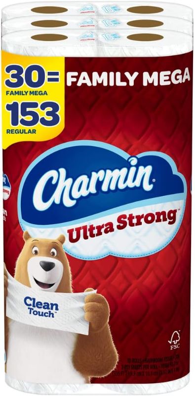 Photo 1 of **SEE NOTES**Charmin Ultra Strong Clean Touch Toilet Paper, 18 Family Mega Rolls = 90 Regular Rolls
