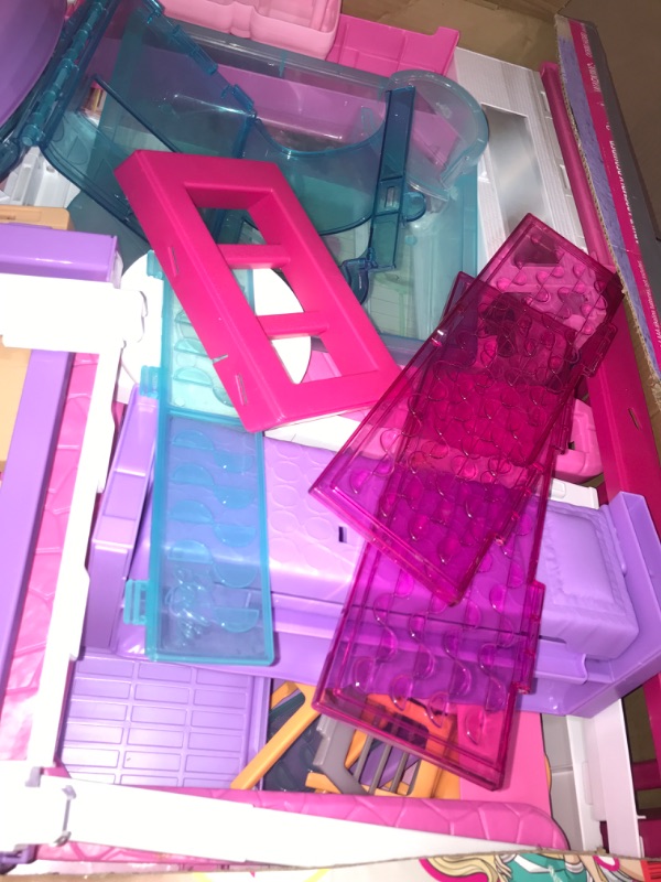 Photo 2 of Barbie DreamHouse Dollhouse with 70+ Accessories, Working Elevator & Slide, Transforming Furniture, Lights & Sounds Wheelchair Accessible Elevator