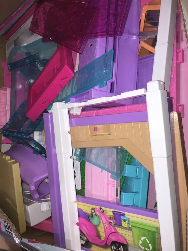 Photo 3 of Barbie DreamHouse Dollhouse with 70+ Accessories, Working Elevator & Slide, Transforming Furniture, Lights & Sounds Wheelchair Accessible Elevator