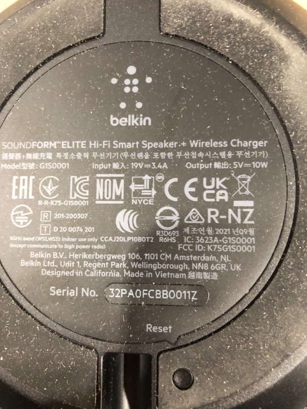 Photo 3 of Belkin SoundForm Elite Hi-Fi Smart Speaker + Wireless Charger (Alexa Voice-Controlled Bluetooth Speaker) Sound Technology By Devialet - Fast Wireless Charging For iPhone, Samsung Galaxy & More (Black)