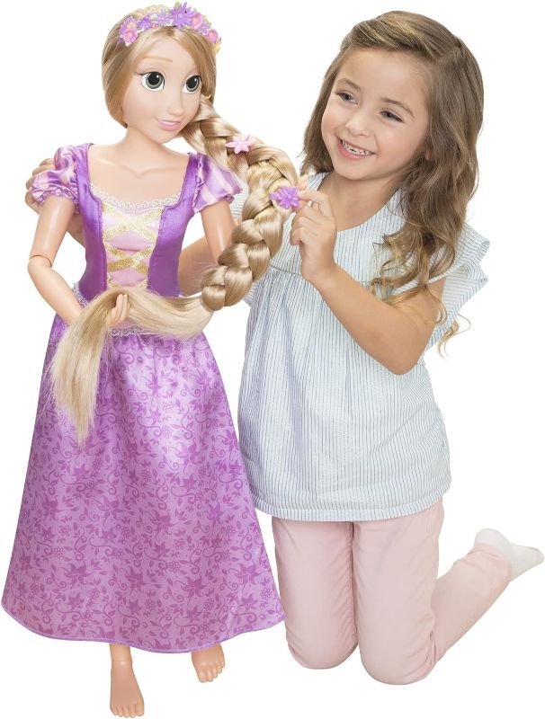 Photo 1 of **SEE NOTES**Disney Princess Rapunzel Doll Playdate 32” Tall & Poseable, My Size Articulated Doll in Purple Dress, Comes with Brush to Comb Her Long Golden Hair, Flower Garland Hairband & Hair Pins
