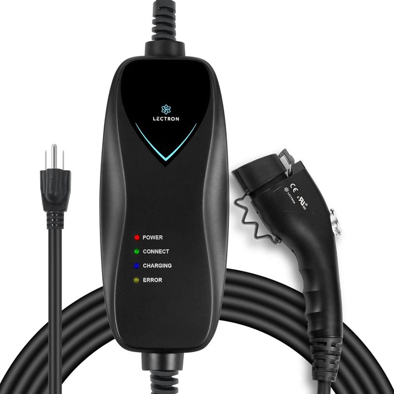 Photo 1 of Lectron Level 1 EV Charger - ETL Certified, 110V, 15 Amp, 16 ft Extension Cord & J1772 Cable - Portable Electric Car Charger for J1772 EVs with NEMA 5-15 Plug
