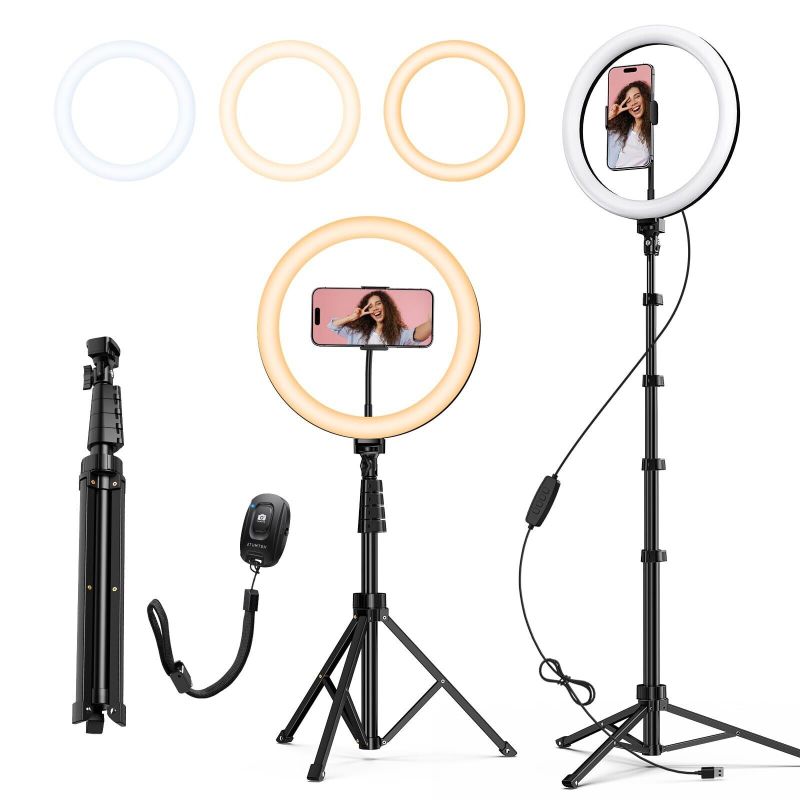 Photo 1 of  12" Selfie Ring Light with 63" Extendable Tripod Stand, Selfie Light