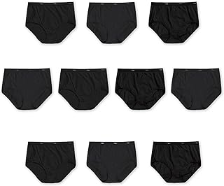 Photo 1 of Hanes Women's Cotton Brief Value Pack, 10-Pack, Assorted Brief Underwear (Colors May Vary)
