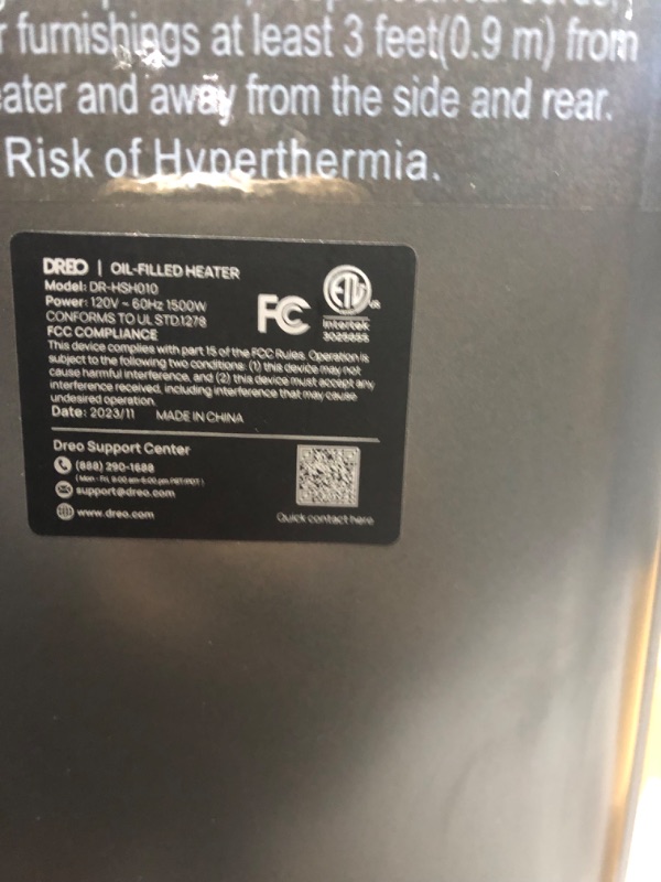 View 3 of Dreo 1500W Oil Filled Radiator, Electric Radiant Heaters for indoor use Large Room with Remote Control, Child Lock, 4 Modes, Overheat & Tip-Over Protection, 24h Timer, Digital Thermostat, Quiet