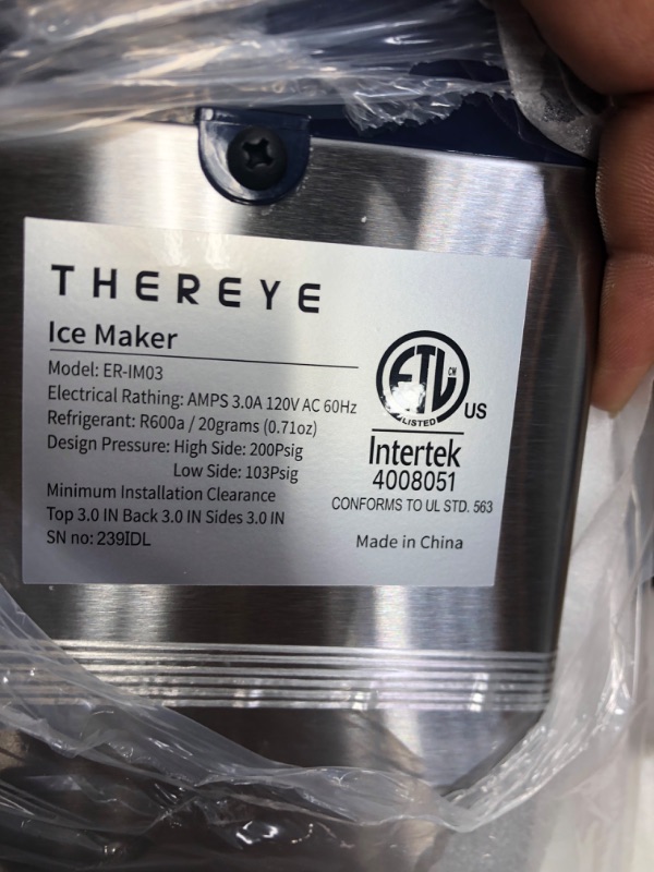 Photo 4 of **READ NOTES BELOW**Thereye Countertop Nugget Ice Maker, Pebble Ice Maker Machine, 30lbs Per Day, 2 Ways Water Refill, 3Qt Water Reservoir & Self-Cleaning, Stainless Steel Finish Ice Machine for Home Office Bar Party