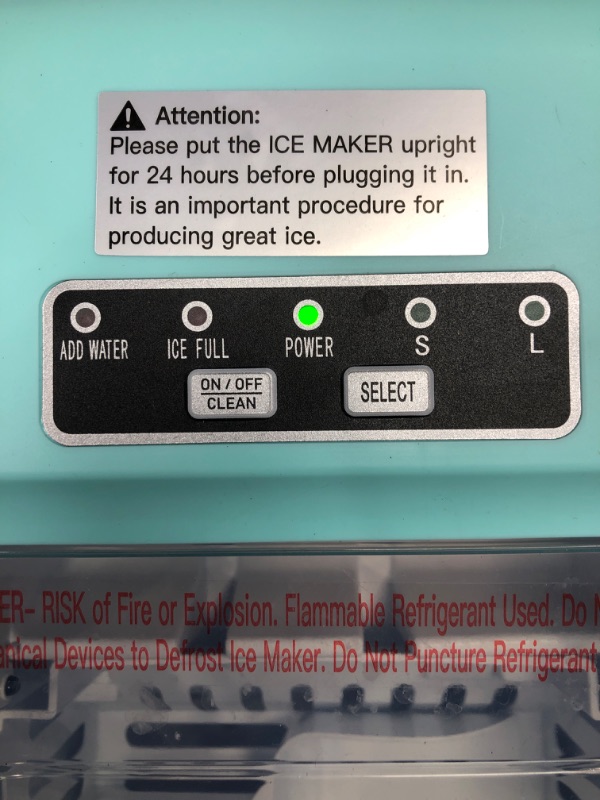 Photo 2 of **SEE NOTES/FOR PARTS**
Silonn Countertop Ice Maker, 9 Cubes Ready in 6 Mins, 26lbs in 24Hrs, Self-Cleaning Ice Machine with Ice Scoop and Basket, 2 Sizes of Bullet Ice 