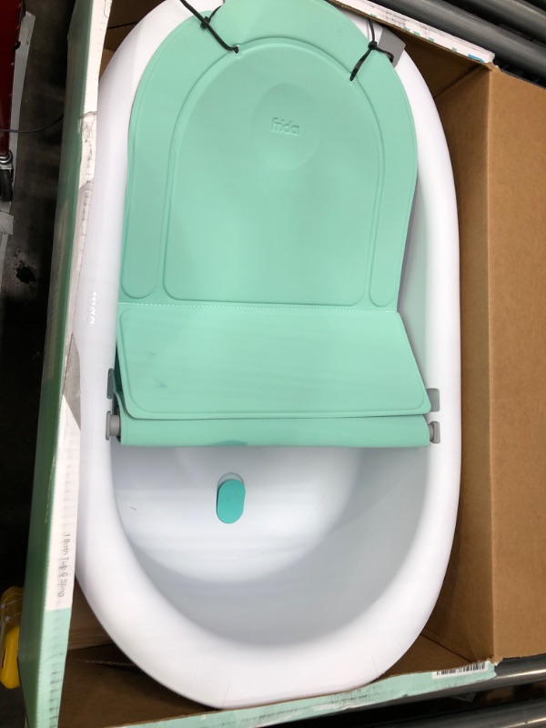 Photo 2 of 4-in-1 Grow-with-Me Bath Tub by Frida Baby Transforms Infant Bathtub to Toddler Bath Seat with Backrest for Assisted Sitting in Tub