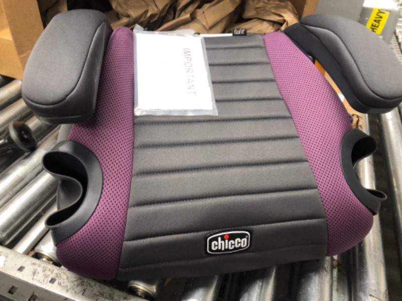 Photo 2 of Chicco GoFit Backless Booster Car Seat, Travel Booster Seat for Car, Portable Car Booster Seat for Children 40-110 lbs, Grape/Purple, 1 Count (Pack of 1) Grape GoFit