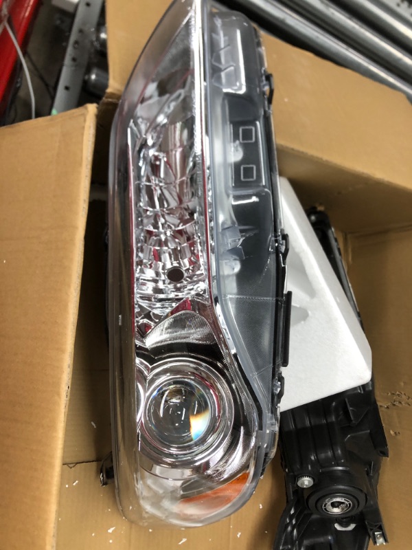 Photo 2 of AS AUTOLIGHTS 2015 2016 2017 Camry Headlight Assembly Replacement for 15 16 17 LE/SE/XLE Toyota Camry Headlights Chrome Housing Amber Reflector Clear Lens Driver and Passenger Side