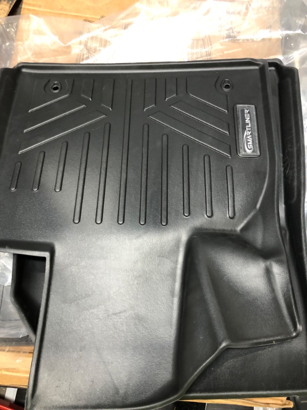 Photo 2 of SMARTLINER Custom Fit Floor Mat Black 2 Row Liner Set Compatible with 2020-2023 Hyundai Palisade w/ Bucket Seats