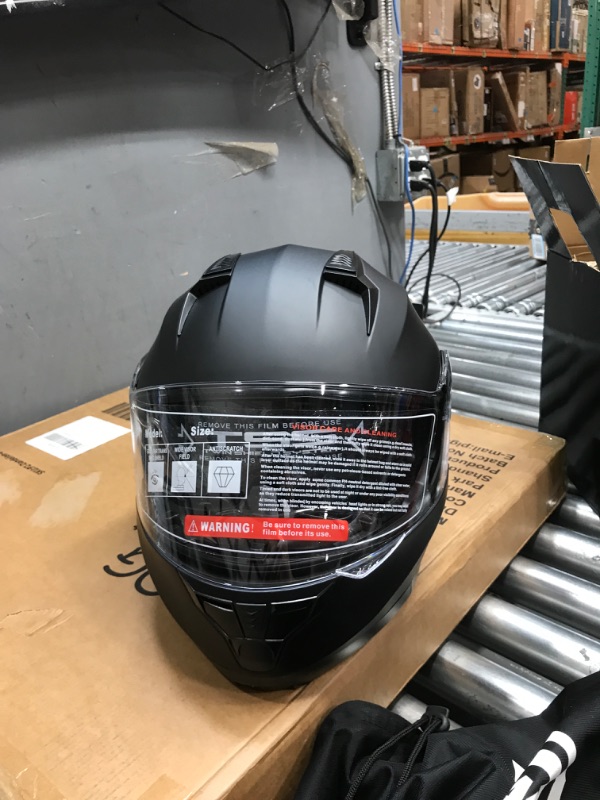 Photo 2 of Milwaukee Helmets MPH9835DOT 'Sweeper' Flat Black Advanced Motorcycle Modular Helmet for Men and Women Biker w/ Drop Down Visor