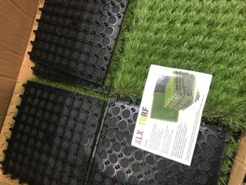 Photo 2 of (READ FULL POST) Pack 1'X1' Artificial Grass Upgrade Interlocking Grass Tiles- Synthetic Square Grass For Dogs