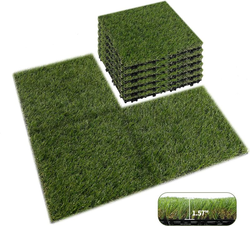 Photo 1 of (READ FULL POST) Pack 1'X1' Artificial Grass Upgrade Interlocking Grass Tiles- Synthetic Square Grass For Dogs