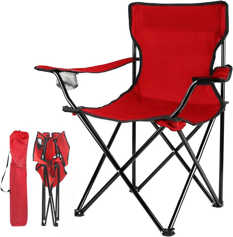 Photo 1 of 2 Portable Camping Chairs Enjoy The Outdoors with a Versatile Folding Chair, Sports Chair, Outdoor Chair & Lawn Chair, Red