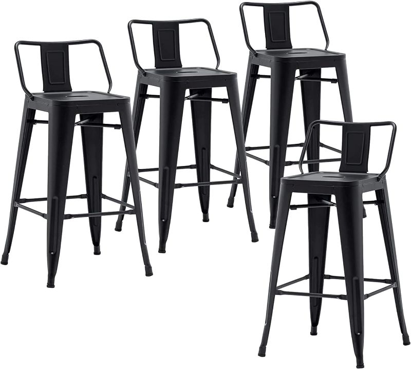 Photo 1 of ******U NKNOWN  IF COMPLETE********
Changjie Furniture Metal Barstools Set of 4 Industrial Bar Stools with X-brace Support,
