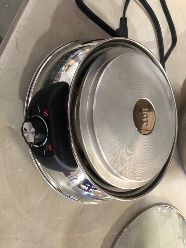Photo 6 of ***PARTS ONLY/NON-RETURNABLE*DAMAGED*FRONT DISPLAY IS CRACKED** WILL NOT POWEWR ON***
Aroma Housewares ASP-610 Dual-Sided Shabu Hot Pot, 5Qt, Stainless Steel 