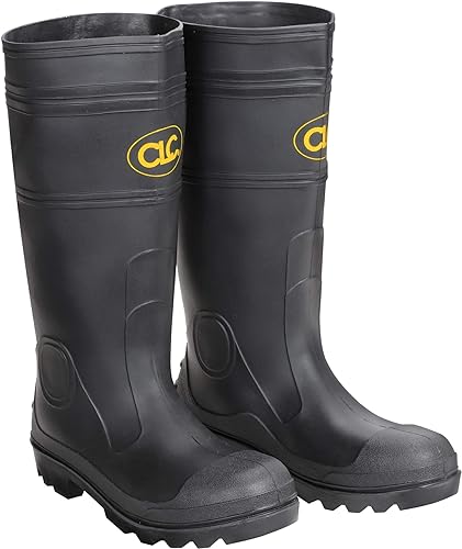 Photo 1 of Custom Leathercraft CLC Climate Gear R230 Over The Sock Black PVC Rain Boot SIZE 8
