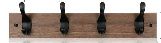 Photo 1 of 16" Wall Mount Wooden Rustic Hook Rack Coat Rack Hook Board with 6 Metal Hooks for Wall Organizer,Brown
