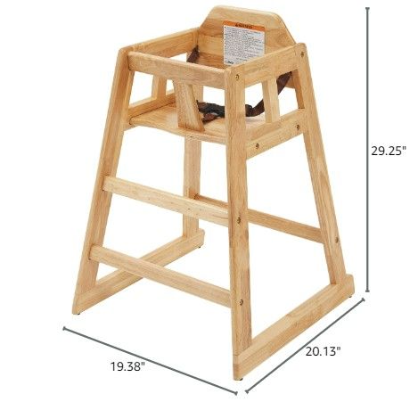 Photo 3 of (READ FULL POST) Winco Unassembled Wooden High Chair, Natural,Tan, Medium
