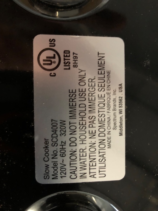 Photo 5 of *** MAJOR DAMAGE*BOTTOM IS BENT AND NOT FULLY ATTACHED***
BLACK+DECKER 7-Quart Digital Slow Cooker with Chalkboard Surface, Slate, SCD4007