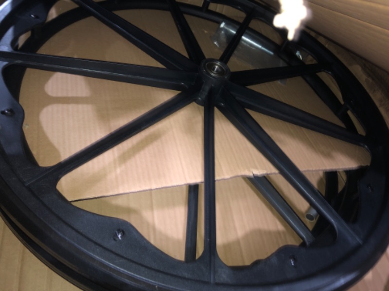 Photo 2 of (1PR,Black) Wheelchair rear wheel replacement 24x1"wheel,Rear Wheel Assembly for 16-18-20 Inch Wheelchairs, Replacement parts, With Bearings and Hand Rim 24*1(1count)