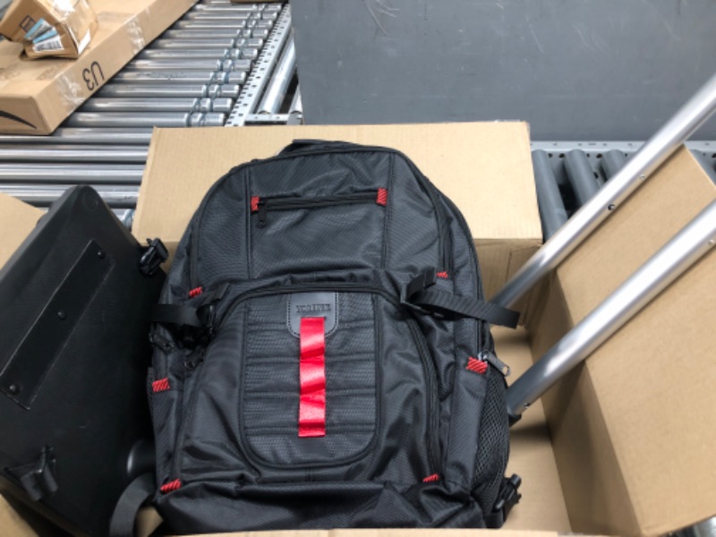 Photo 1 of Rolling Backpack with Wheels, Backpack on Wheels for Men Women Adults, 17 inch Wheeled Roller Computer Rucksack for Travel Business College School, Gifts for Men Women Boyfriend Girlfriend, Black