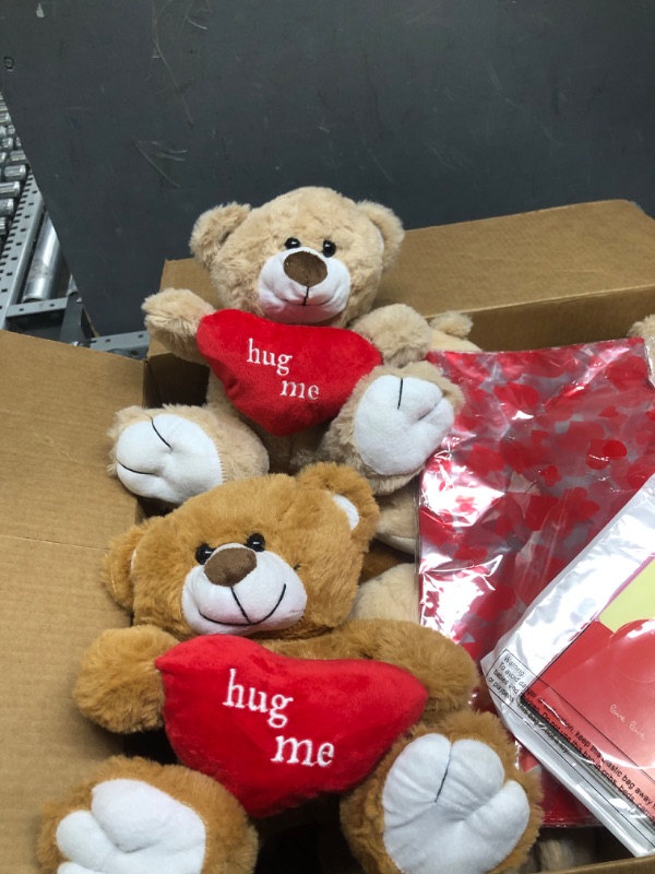 Photo 2 of 12 pk of hug me plush teddy bears. includes tagged name & gifting bag