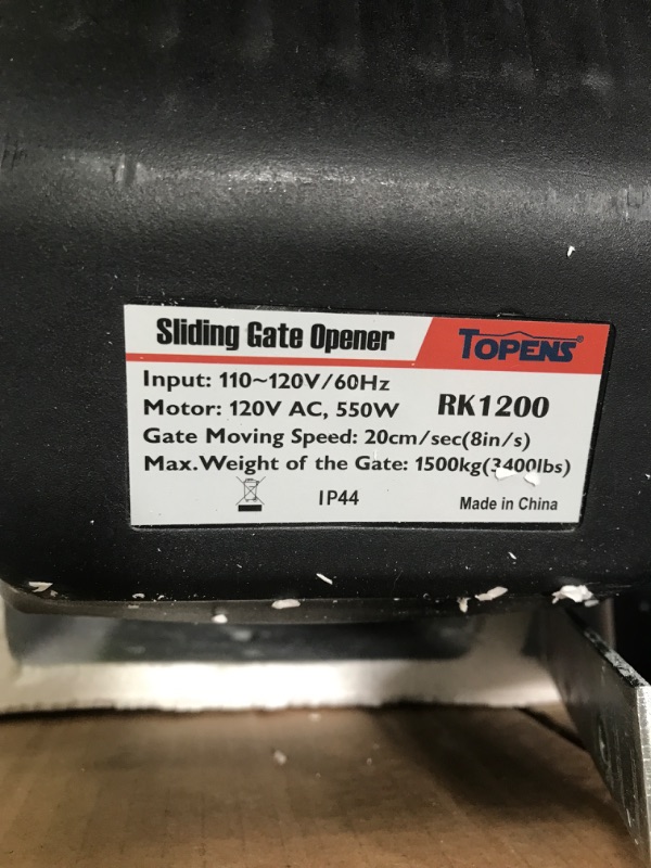 Photo 4 of (PARTS ONLY)TOPENS RK1200T Automatic Sliding Gate Opener Rack Drive Electric Gate Motor for Heavy Driveway Slide Gates Up to 3400 Pounds, Security Gate Operator AC Powered with Nylon Gear Rack and Remote Control